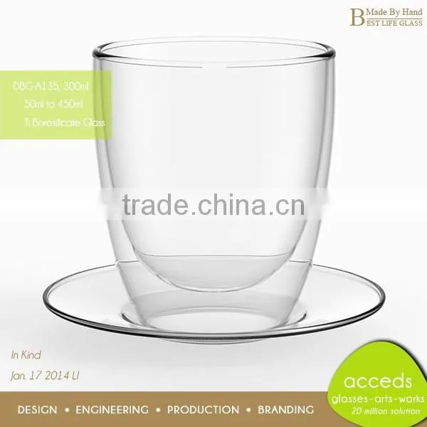 Promotion Borocilicate Novelty Glass Unique Design Cup And Saucer photo-2