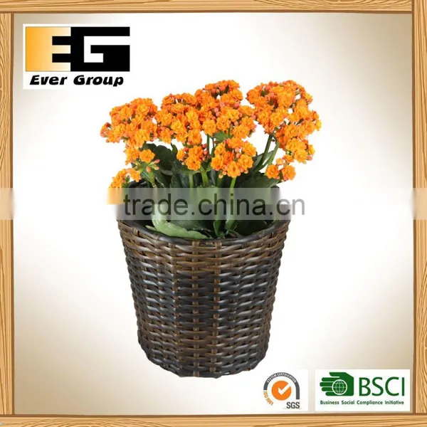 Decor Gardening Planter Classic Round PE Rattan Basket With PVC Liner photo-6