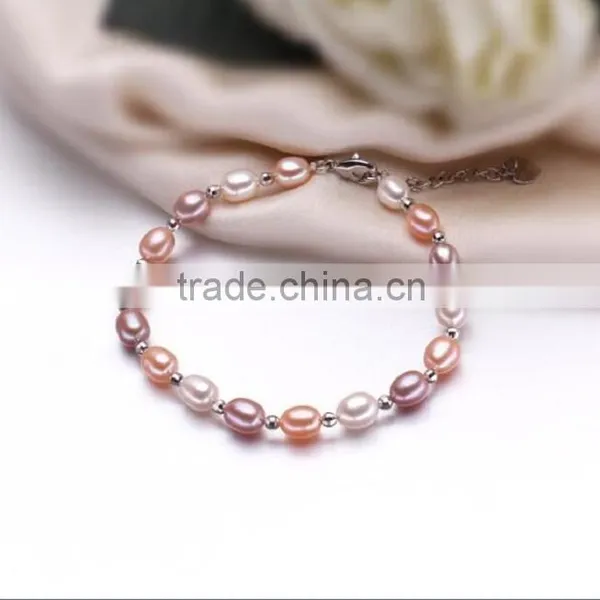 3-4mm Rice Shape Freshwater Pearl Necklace and Bracelet Sets photo-3