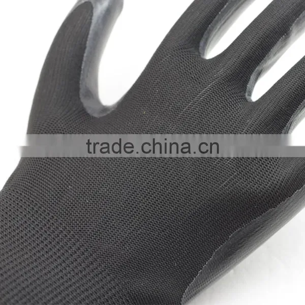 NMSAFETY 13 Gauge Black Nitrile Dipped Working Protective Safety Glove photo-3