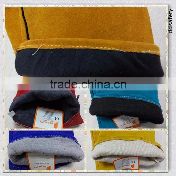 DDSAFETY 2017 Blue Cow Split Welding Glove With Reinforced Palm With One Piece Back photo-5
