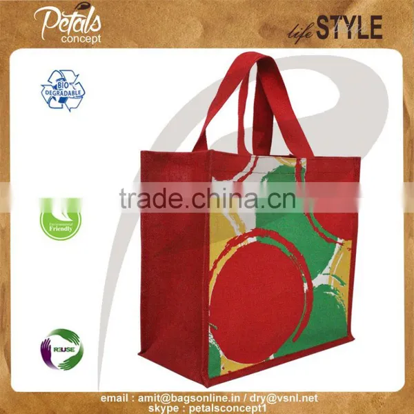 PP Laminated Jute Tote Bag With Web Handle & With Hanging Zip Pocket photo-2