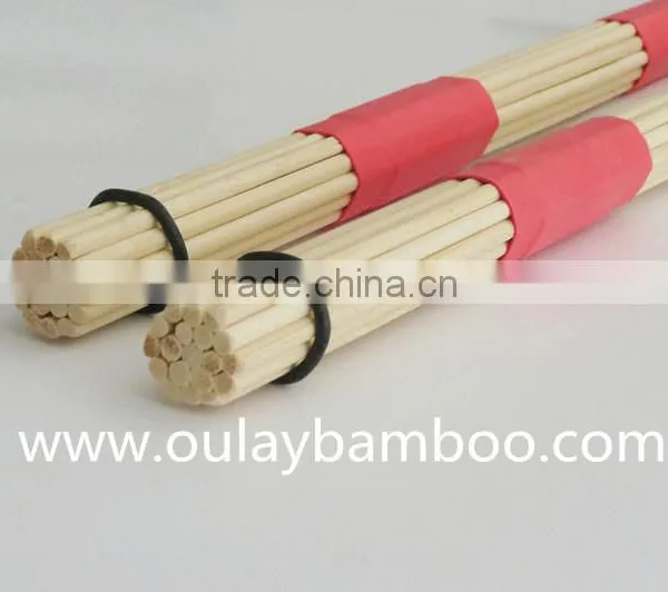 3mm Bamboo Brushsticks /drum Sticks With Colordul Rubber Tubes and Black Rubber Taps photo-3