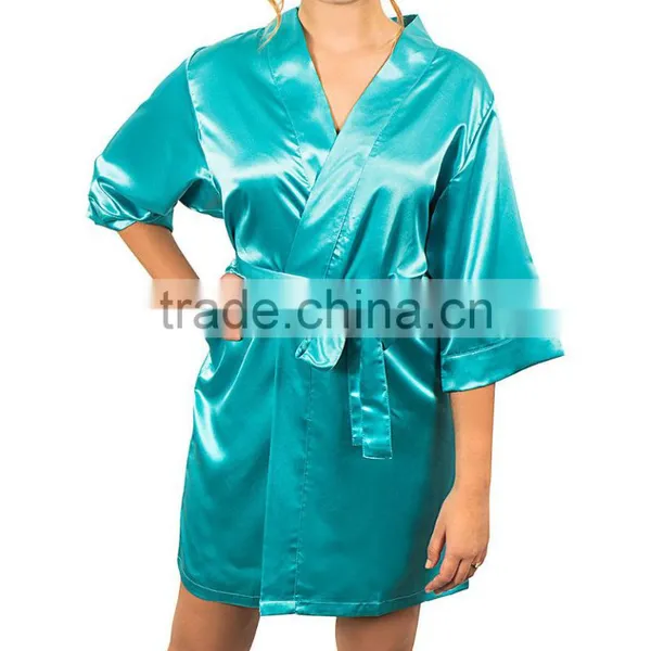 Customized Temptation Sexy Luxurious Robes Satin Silk Dreen Kimono Sleepwear Fashion Robe For Wedding Dress Honeymoon photo-3