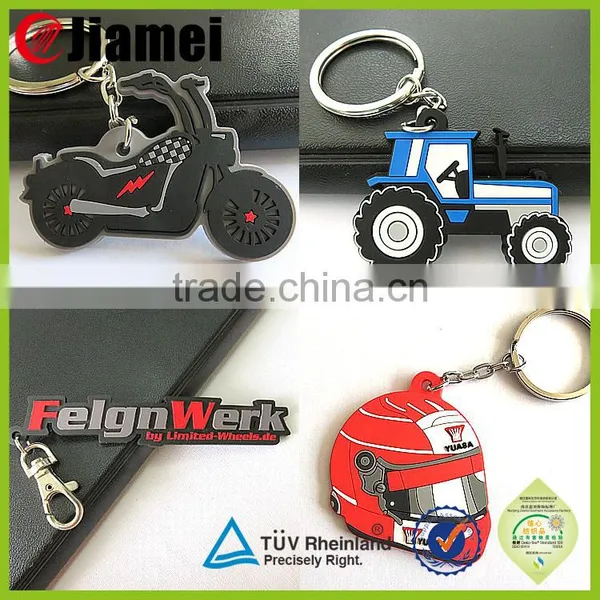 Professional Unique Design Soft Rubber Motorcycle Keyring Helmet photo-3