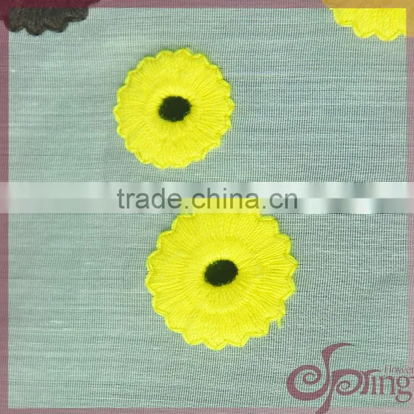 Hollow-out Colorful Floral Embroidered 100% Cotton Lace Fabric photo-3