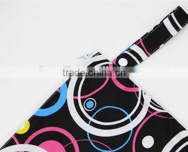 New Design Baby Cloth Diaper Zipper Wetbag,washable and Reusable Double Pocket Cloth Nappy Bag photo-5