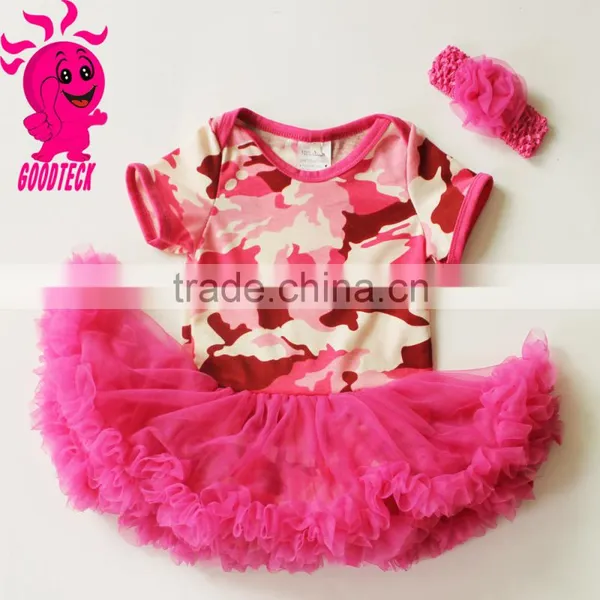 Wholesale Baby Girls Clothes Short Sleeve Camouflage Dress photo-2