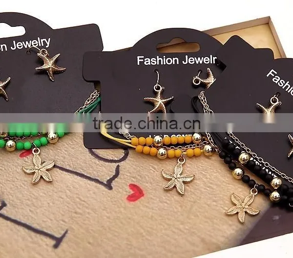 Hot Selling Starfish Charm Custom Charm Seed Bead Multi-strand Bracelets Earrings Set From Yiwu Factory photo-4
