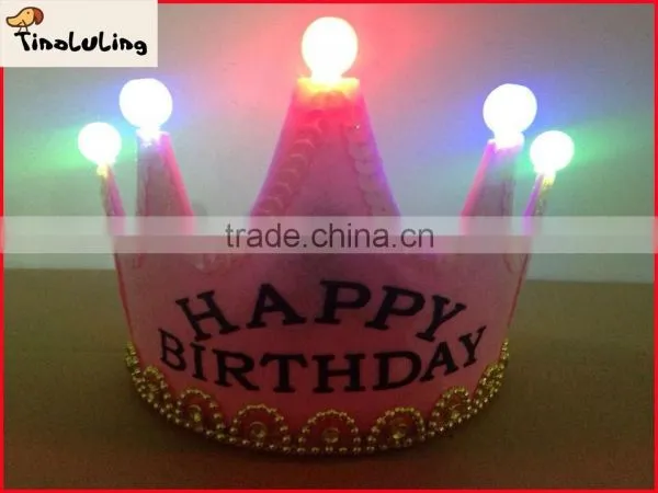 New Fashion Happy Birthday Hair Accessory Crown Hair Styling Tools Hair Ornaments With Light photo-4