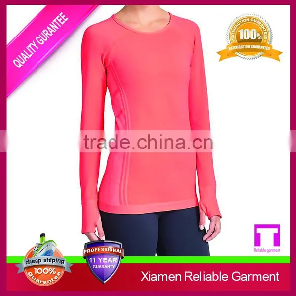Blank Purple Wholesale Long Sleeve Women Dry Fit Sport t Shirts photo-4