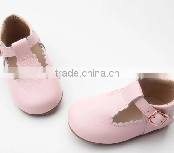 Skidproof Genuine Leather Popular T-bar Baby Leather Shoes Soft photo-4