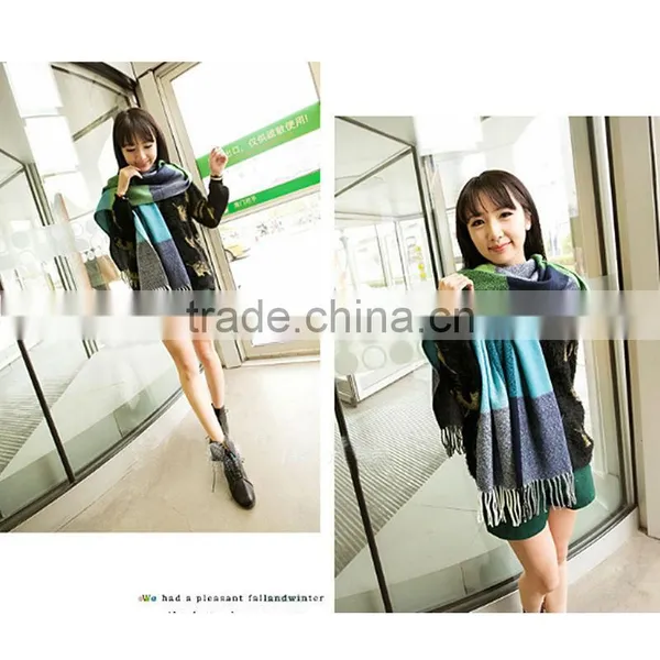 1pc Different Color Choice Super Long Colorful Winter Warm Knitting Stitching Scarf,shawl photo-4