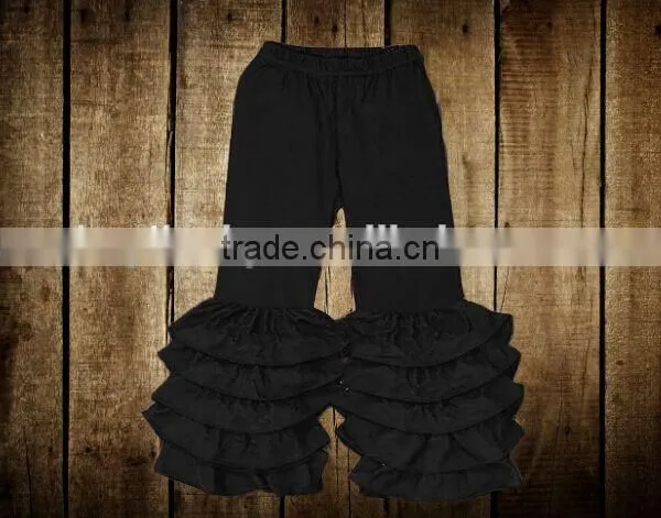 2016 Latest Designs Baby Muliti Ruffles Pants Girls Soild Colorful Leggings Kids Children Girls' Wholesale Ruffle Legging Pants photo-5