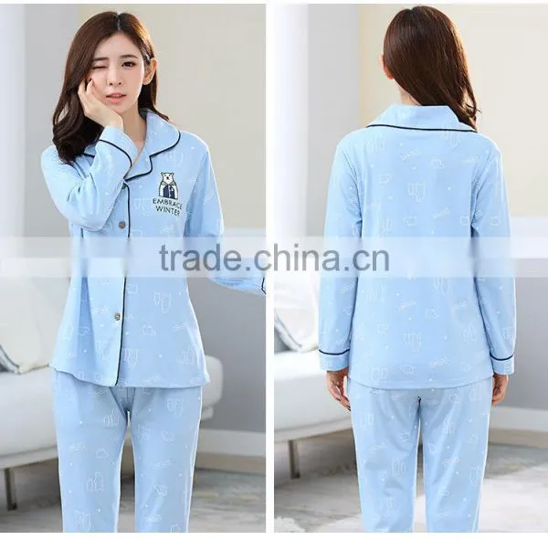 Ms Age Season Cardigan Pajamas Women Long Sleeve Cotton 2017 New Leisurewear Suit Factory Wholesale Casual and Comfortable photo-4