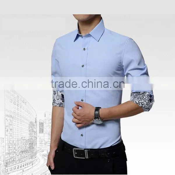 The Groom Long Sleeve Shirt in Spring and Summer Youth Han Edition Cultivate One's Morality Leisure Pure Color photo-2