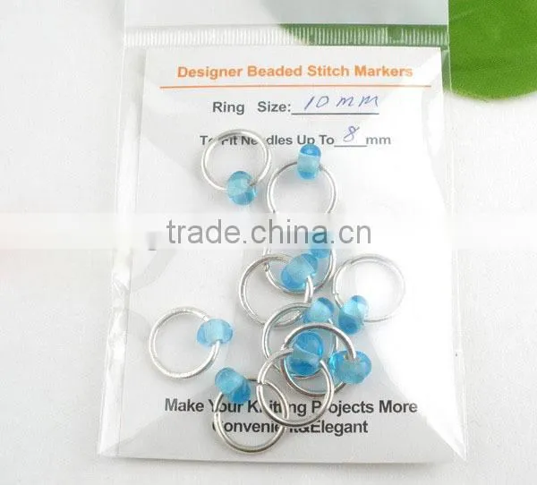 Wholesale Blue Lampwork Glass Knitting Stitch Markers photo-3