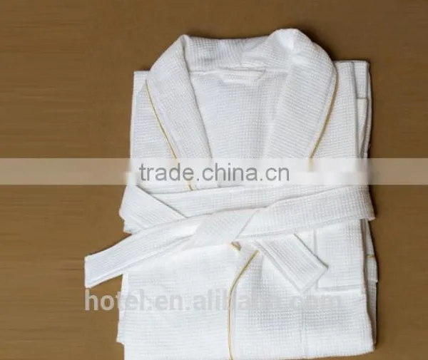 100 Cotton White Adult Waffle Bathrobe For Hotel photo-3
