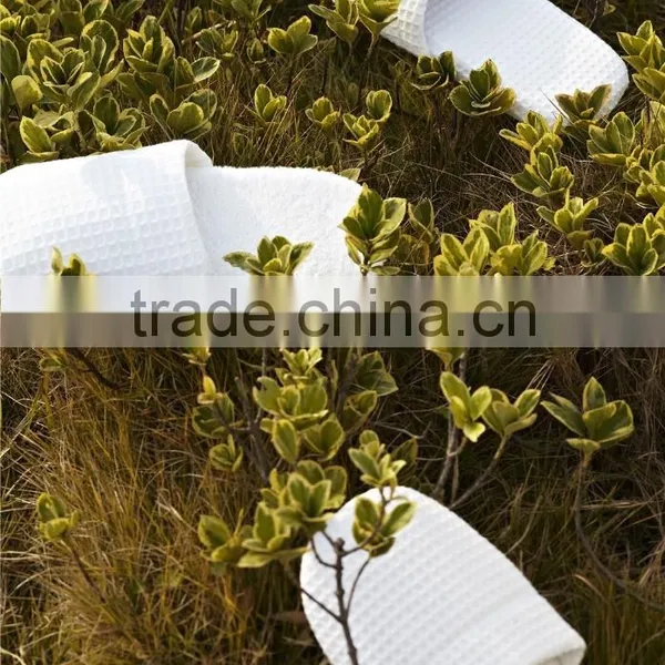 Wholesale Cheap EVA Sole Waffle Hotel Indoor White Slipper With Logo photo-5