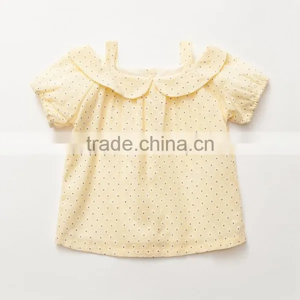 Children's Suspenders Cold Shoulder Daisy Prints Tops T Shirt photo-4