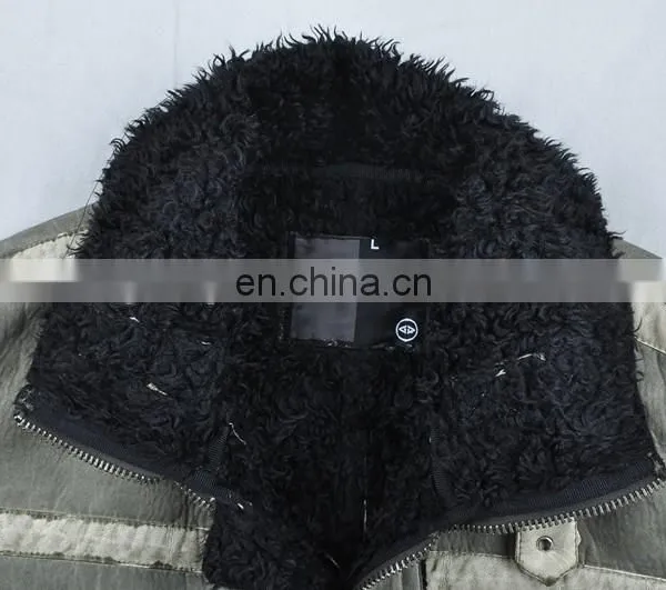 2015 Last Fashion Mens Handsome Lamb Motrocycle Pure Leather Jacket photo-4