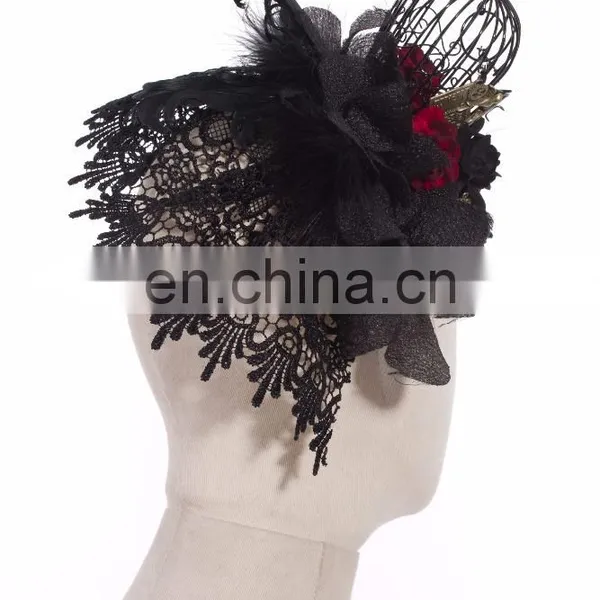 Gothic Caged Rose Fascinator Hat With Hairclip photo-4