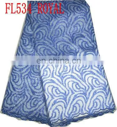 High Quality African French Lace/organza Lace/sequin Lace (FL534) photo-4