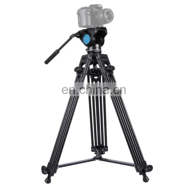 PULUZ 3 in 1 (Tripod + Bowl Adapter + Black Fluid Drag Head) Heavy Duty Video Camcorder Aluminum Alloy Tripod Mount Kit for DSLR photo-4