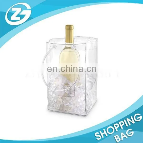 Custom Logo Printed Promotion Reusable Antifreezing Eco Material Clear Plastic Bag PVC Water Resistant Bag Wine Bag photo-2