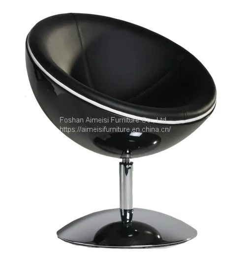 Modern Fiberglass Round Leather Cushion Living Room Ball Chair