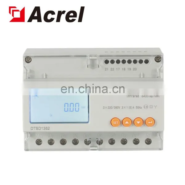 Three Phase RS485 Modbus Din Rail Digital Energy Meter Acrel DTSD1352-C photo-6
