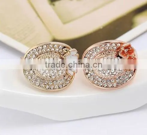 Gorgeous 2 Pc Pront Setting Micro Pave Bridal Engagement Wedding Ring Jewelry With Brass Metal photo-4