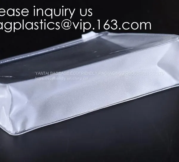 Makeup Bags, Frosted PVC Zipper Bags,Clear PVC Material Plastic Slide Pouch,PVC Zip Lock Document Bags photo-3