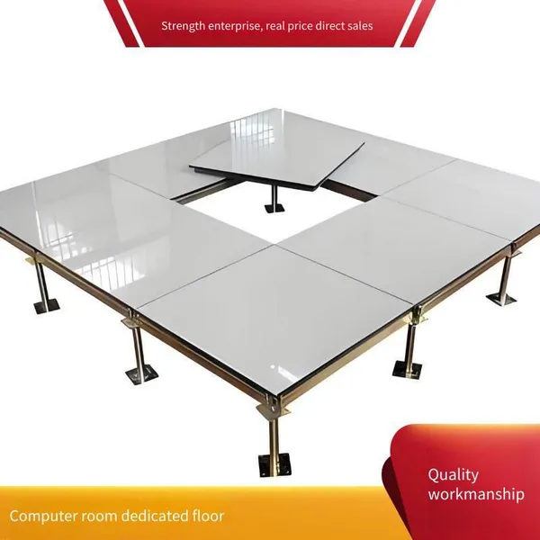 Anti-Static Access Floor Tiles with PVC Conductive Strips | Steel Base & Ceramic Top | Heavy-Duty Computer Room Flooring | Custom Colors Available