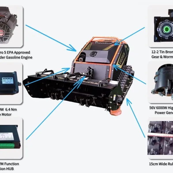 Overgrown Fields Vegetation Reclamation MTSK1000 Remotely Controlled Multi-functional Flail Mower photo-3