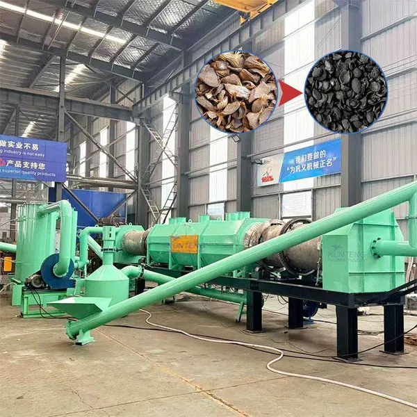 Wood Chips Rice Husks Wheat Husk Continuous Rotary Carbonization Furnace Coal Pyrolysis Machine