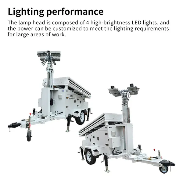 Photovoltaic Hybrid Mobile Light Tower, Solar Energy Storage + Diesel Backup Power Generation, Large‑Area Lighting for Off‑Grid Field Sites photo-4