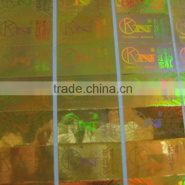 2015 Best Selling Products Golden Holographic Label Hologram Sticker photo-4