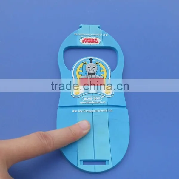 Blue Color Cartoon Car Bus Embossed Logo Soft Pvc Phone Holder photo-3