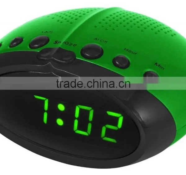 Hot Sale Green Painting Dual Alarms Clock PLL Radio photo-2