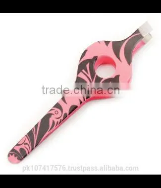 Floral Pink Color Wide Grip Ladies Eyebrow Eyebrow Plucking Tweezers photo-3