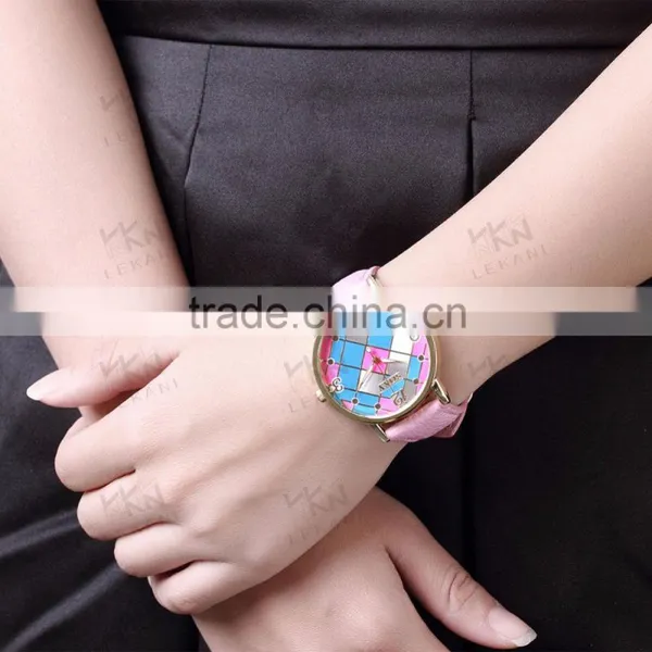 Hot Sale Leather Strap New Design Fashion Girls Watch photo-3