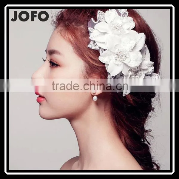 Floral Bohemian Bridal Accessories Luxury Austrian Crystal Ribbon Flower Hair Accessory Fashion Women Hair Jewelry
