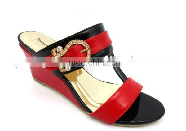 New Fashion Wedge Heel pu Slipper for Lady photo-2