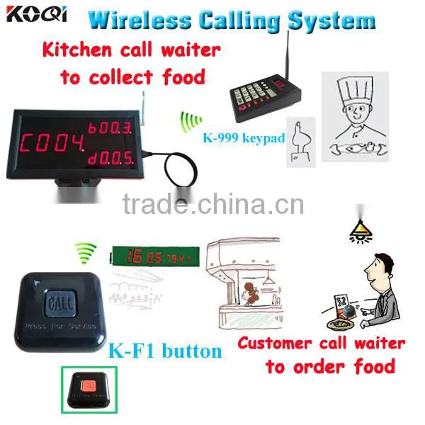 PC Management Software K-4-C-USB+K-999+K-F1 Restaurant Client Pager Service System For Kitchen And Waiter