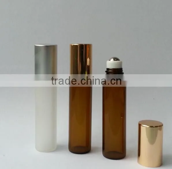 10ml Green Blue Amber Clear Roll on Glass Bottle for Essential Oil With Plastic Black Cap photo-5