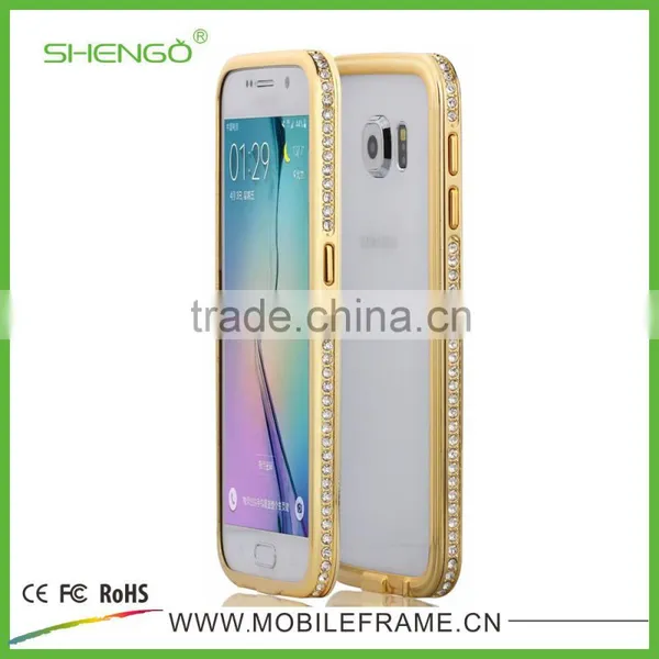 Whosesale Metal Bumper Cover for Samsung Galaxy S6 With Diamond photo-3