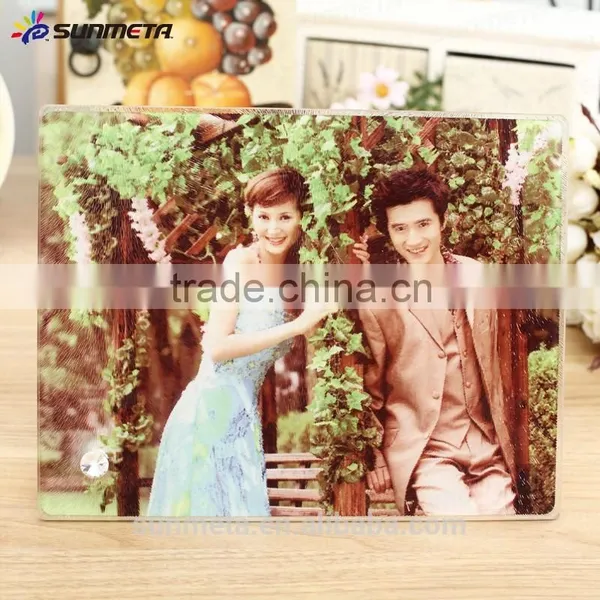 Chinese Supplier Black Glass Photo Frame for Sublimation Printing, Glod Wire Hard Glass photo-2