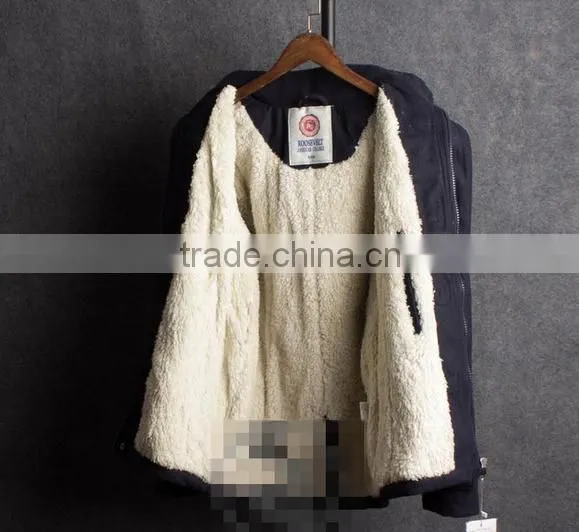 2015 Casual Men's Thicken Hooded Lambs Cotton-padded Jacket photo-3