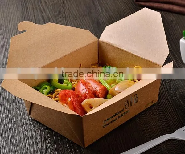Recyclable Green Fresh Kraft Paper Food Box,fast Food Packaging Box photo-3